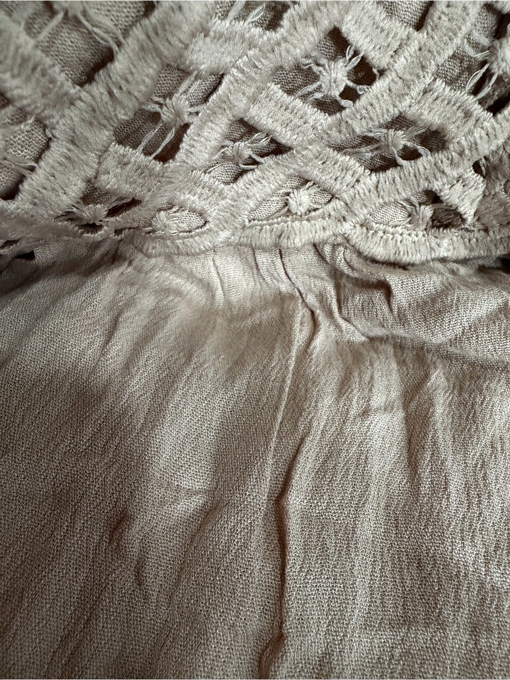 NWT Blue B Medium Peach Beige Crochet Detail Maxi Dress - Picture 7 of 8